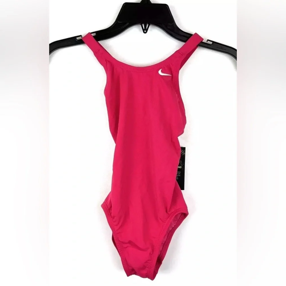 Nike Girl’s Solid Pink One Piece Swimsuit Size Small